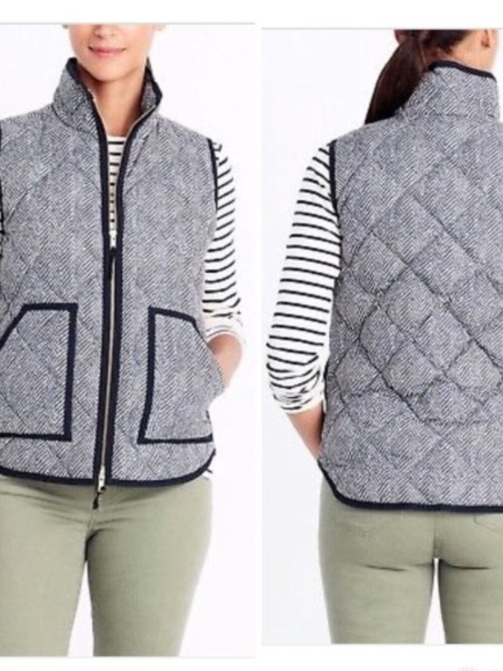 J.Crew Herringbone Puffer Vest
